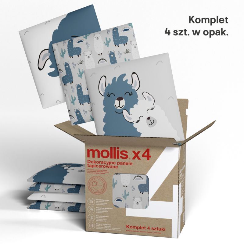 Stegu Mollis polstret vægpanel kvadrat 30 x 30 cm Alpaka - 4 stk.