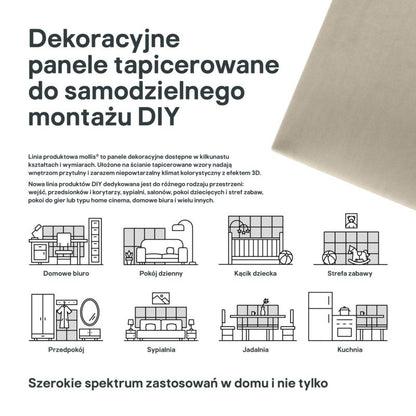 Polstret vægpanel Stegu Mollis kvadratisk 30 x 30 cm beige - 1 stk
