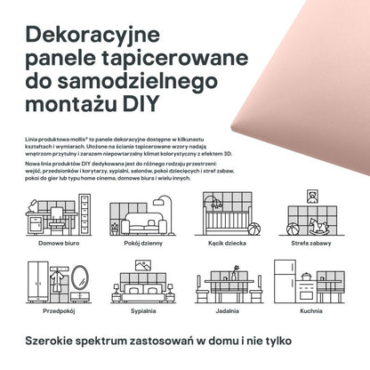 Stegu Mollis polstret vægpanel kvadratisk 30 x 30 cm lyserød - 1 stk