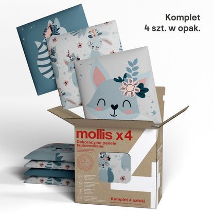 Vægpanel med polstring Stegu Mollis kvadratisk 30 x 30 cm Ræve - 4 stk.