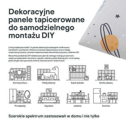 Polstret vægpanel Stegu Mollis kvadratisk 30 x 30 cm UFO - 4 stk.