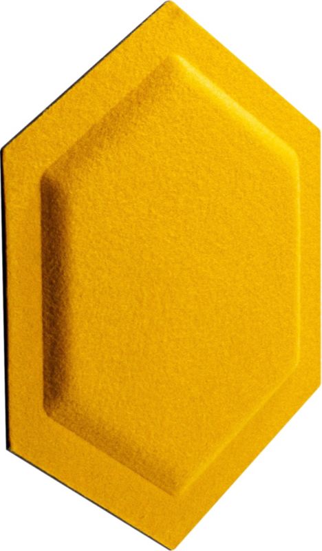 Dekorativt Decosa-panel 30 x 26 cm i filtet sennepsgul heksagon
