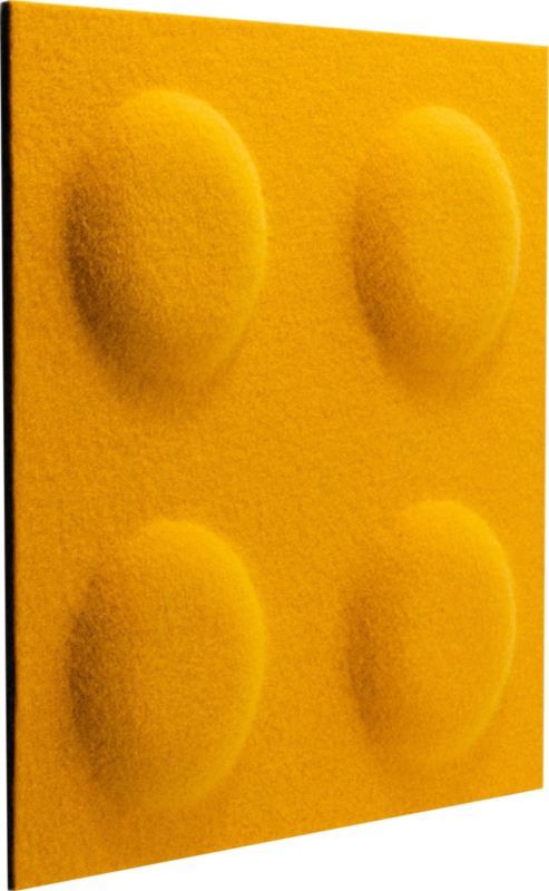 Decosa dekorativt panel 30 x 30 cm i filtklods, sennepsgul