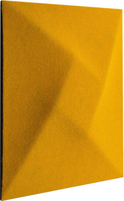 Decosa dekorativt panel 30 x 30 cm filtet 3D kvadrat i sennepsgul