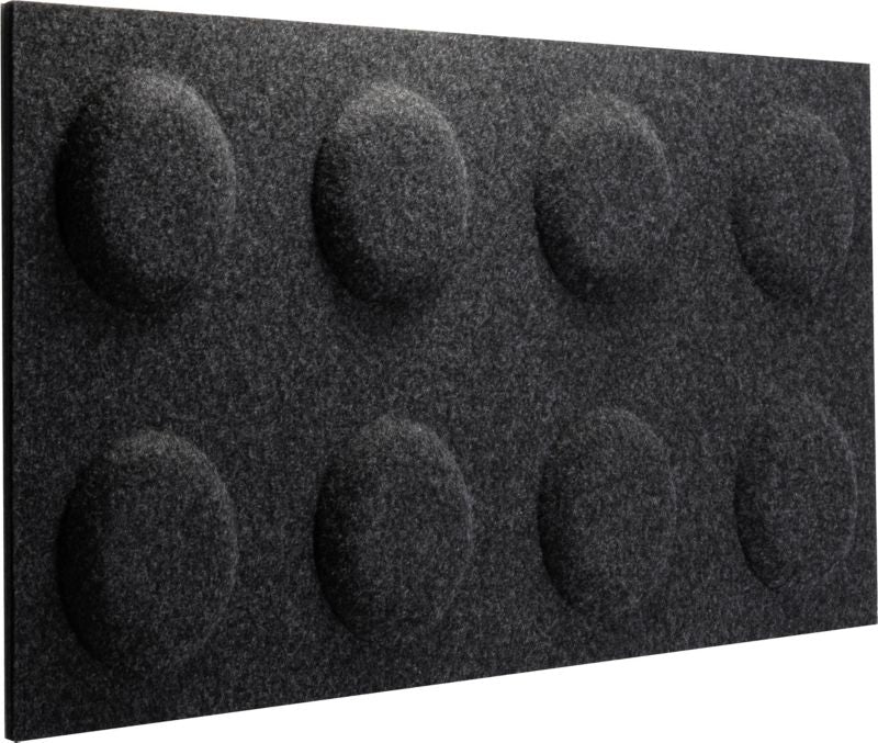 Dekorativt Decosa-panel 60 x 30 cm i grafitgrå filtblok