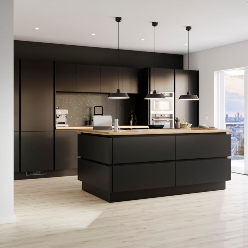 GoodHome Stevia Innovo panel til søjleskab 64 x 240 cm mat sort