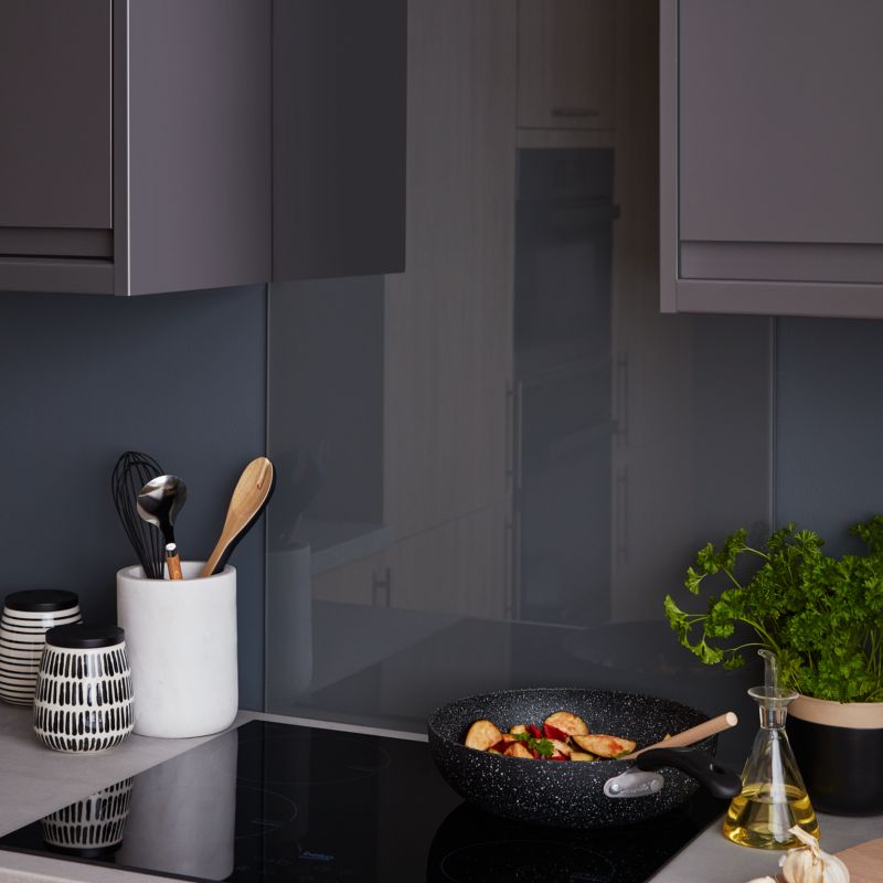 GoodHome Nashi køkkenpanel i glas 60 cm antracit