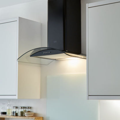 GoodHome Nashi køkkenpanel i glas 60 cm hvid