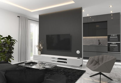 4-element lamelpanel i grå