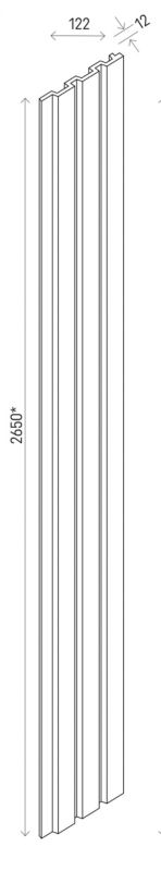 Vægpanel Linerio M-Line 265x12,2 cm Sort Brun