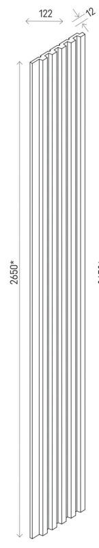 Vægpanel Linerio S-line 265x12,2 cm Sort/Brun