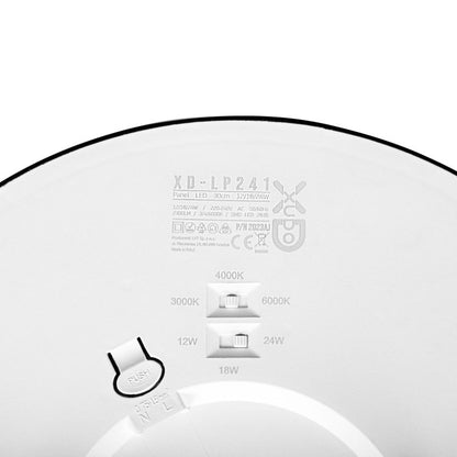 LED-panel XUDO 24W 3CCT 3000K/4000K/6000K sort rund 1 stk.