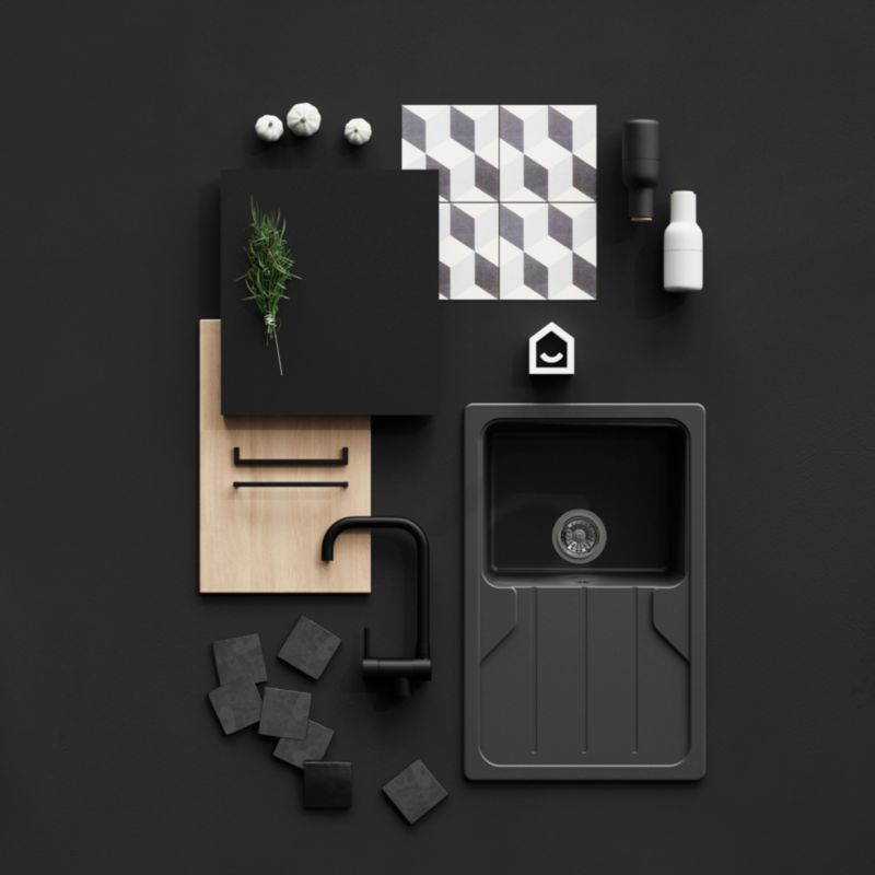 GoodHome Stevia Innovo skjulepanel til underskab 61 x 90 cm mat sort