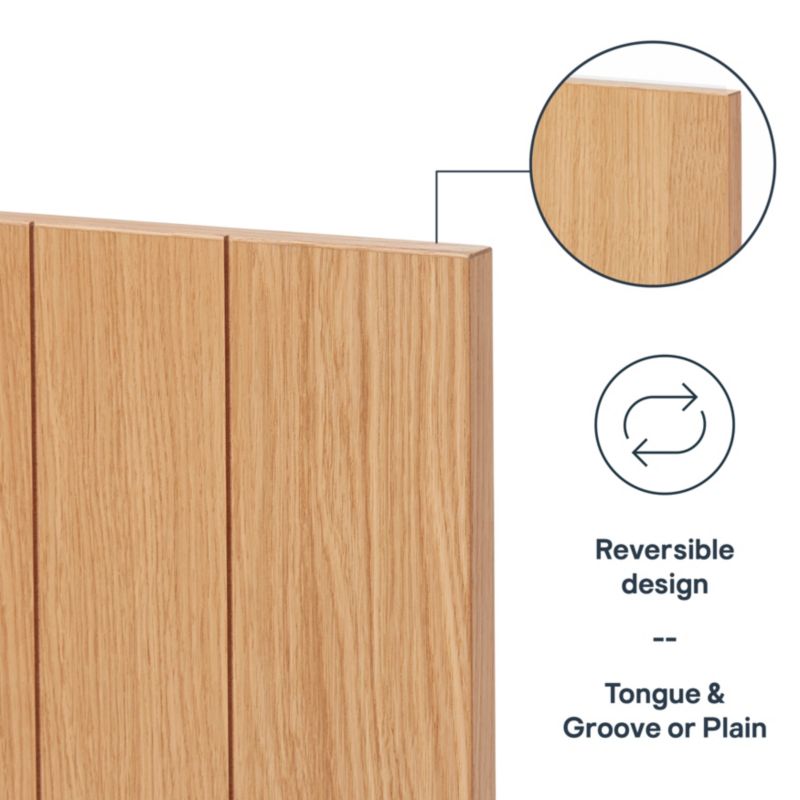 Dækkende panel til vægskab GoodHome Verbena 36 x 96 cm i naturlig eg