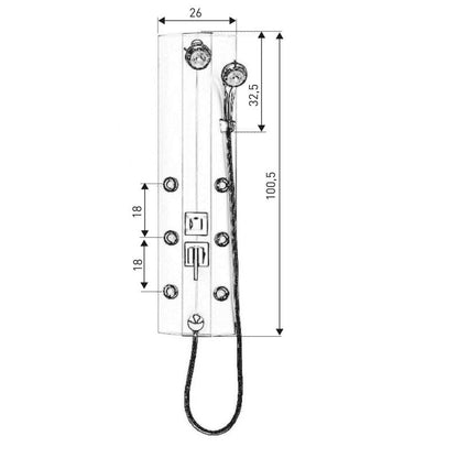 Panel Natryskowy Satynowy 101 x 26,5 x 19 cm 3 Tryby Hydromasaż | 5906365580810