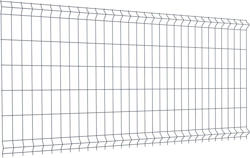 Antracitfarvet hegnspanel 123 x 250 cm med maske 8 x 20 cm og tråddiameter 3,1 mm