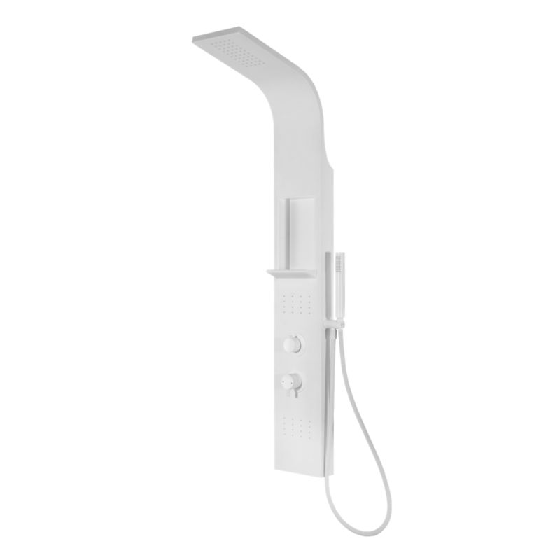 Brusepanel 1-Funktions Hvid Mat 140 cm Aluminium