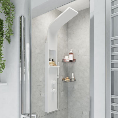 Brusepanel 1-Funktions Hvid Mat 140 cm Aluminium