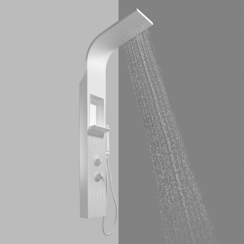 Brusepanel 1-Funktions Hvid Mat 140 cm Aluminium