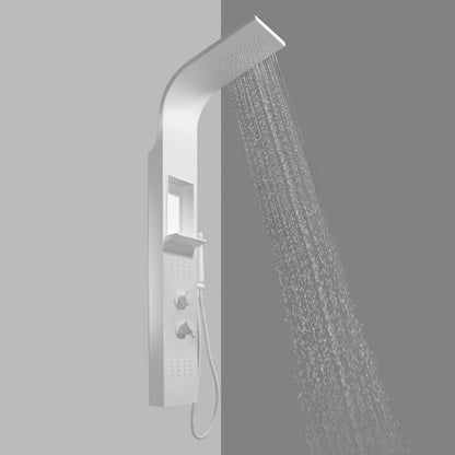 Brusepanel 1-Funktions Hvid Mat 140 cm Aluminium