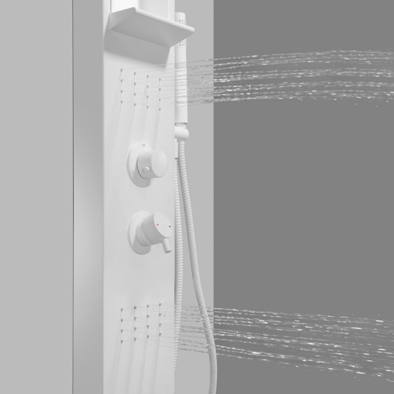 Brusepanel 1-Funktions Hvid Mat 140 cm Aluminium