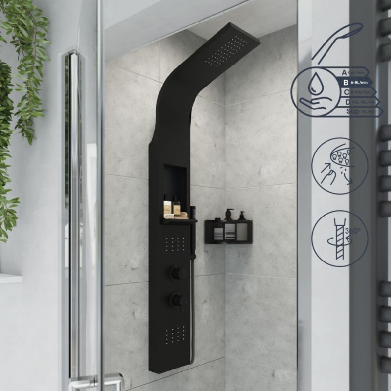 GoodHome Layra 1-funktions mat-sort brusepanel