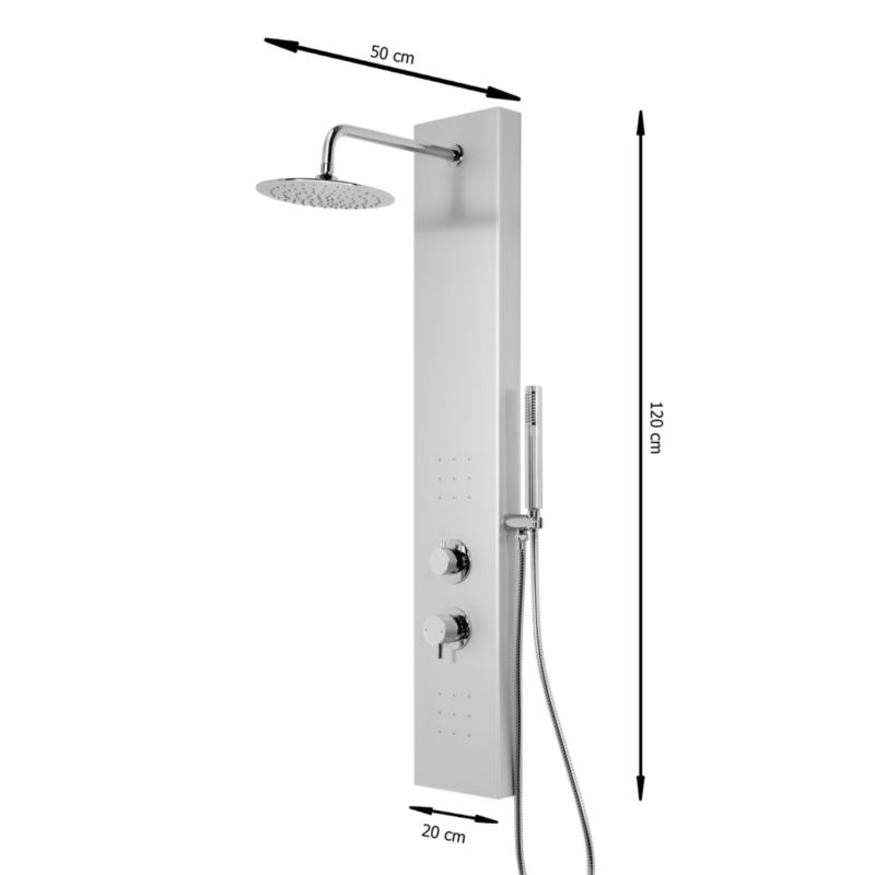 Brusepanel 1-Funktion Grå 23 cm Deszczownica 120 cm
