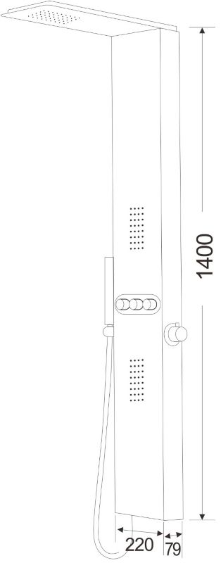 Mexen Omar sort brusepanel 7610-03-70, 1 stk.