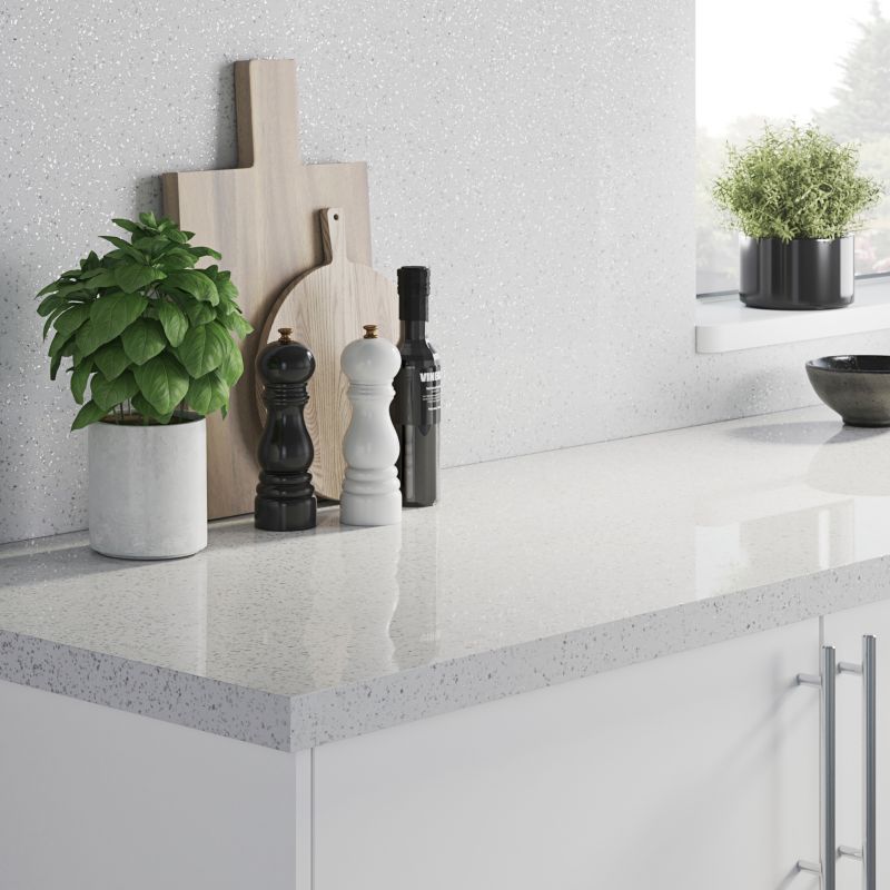 Laminatbordpanel GoodHome Berberis 0,3 x 60 x 200 cm sort / hvid stjerne