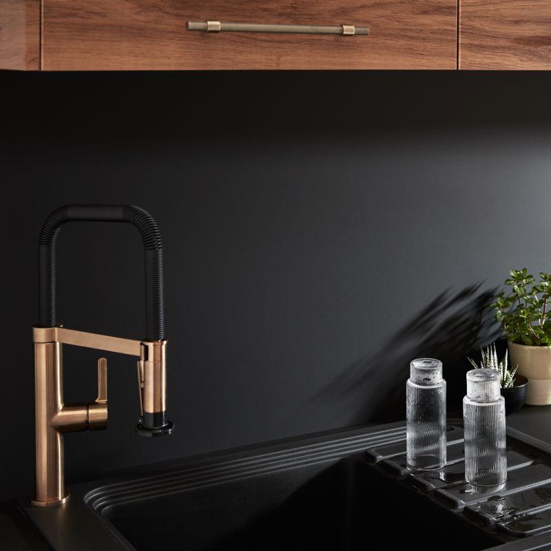 GoodHome Berberis laminatbordpladepanel 0,3 x 60 x 200 cm supermat sort/hvid