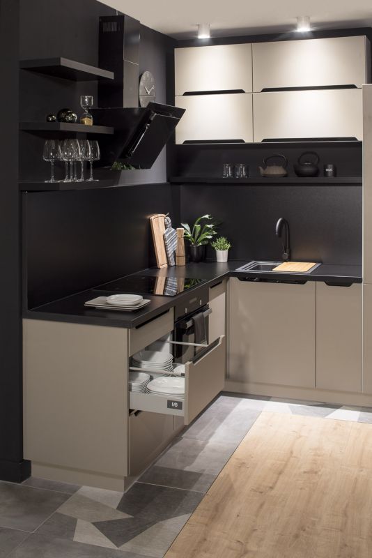 GoodHome Berberis laminatbordpladepanel 0,3 x 60 x 200 cm supermat sort/hvid