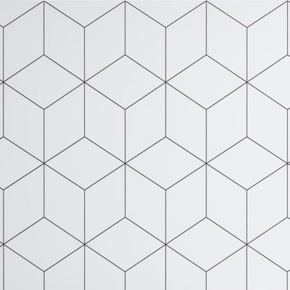 GoodHome Nepeta laminatbordpladepanel 0,3 x 60 x 180 cm geometrisk / hvid