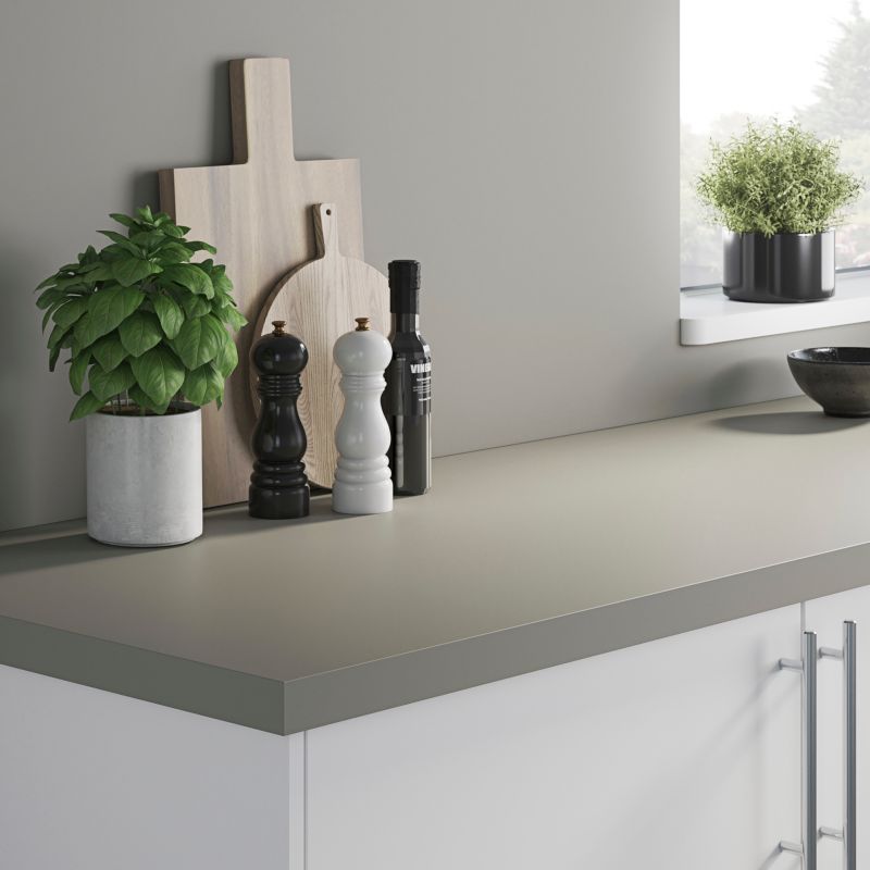 GoodHome Nepeta laminatbordpladepanel 0,3 x 60 x 200 cm i titangrå / zink