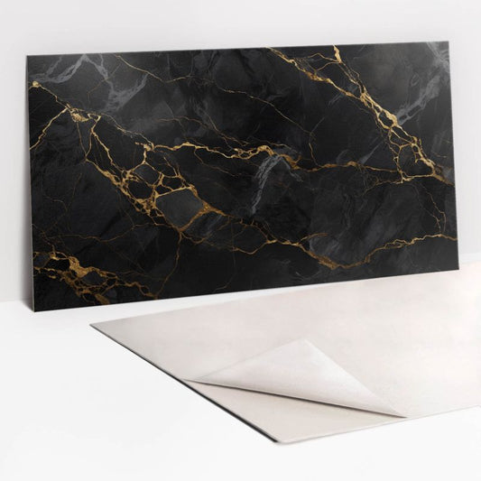 Selvklæbende panel Tulup mørk marmor og guld 100x50 cm 1 stk.