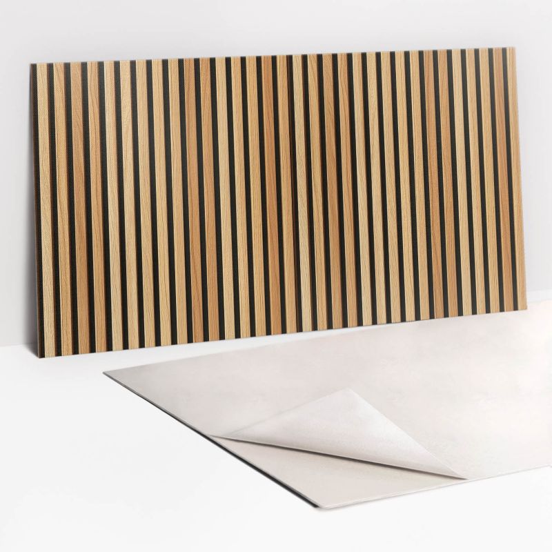 Selvklæbende vinylpanel Tulup trælameller 100 x 50 cm, 1 stk.