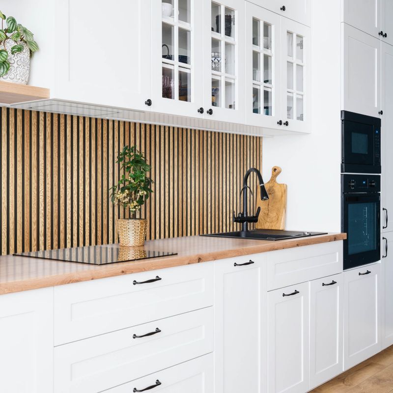 Selvklæbende vinylpanel Tulup trælameller 100 x 50 cm, 1 stk.