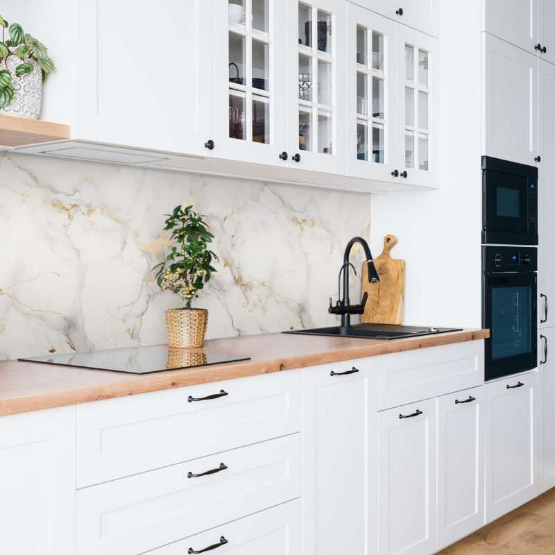 Selvklæbende panel Tulup elegant marmor og guld 100 x 50 cm 1 stk.