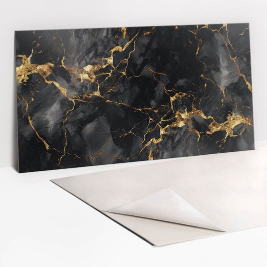Selvklæbende panel Tulup sten marmor og guld 100x50 cm 1 stk.