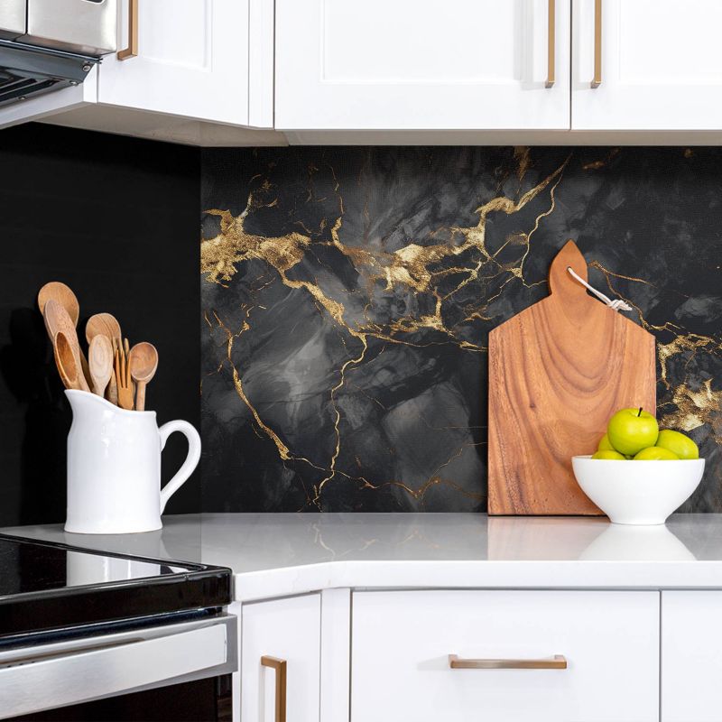 Selvklæbende panel Tulup sten marmor og guld 100x50 cm 1 stk.