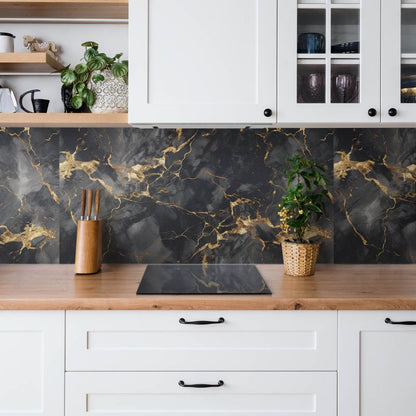 Selvklæbende panel Tulup sten marmor og guld 100x50 cm 1 stk.
