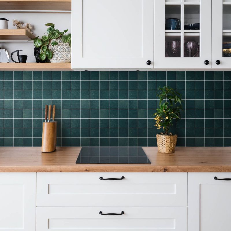 Selvklæbende panel Tulup mosaik flaskegrøn 100 x 50 cm 1 stk.