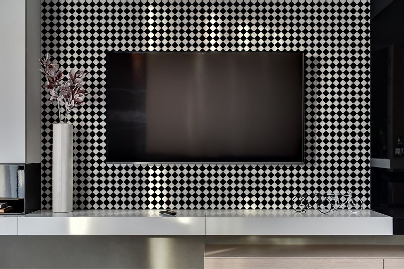 Selvklæbende vinylpanel Tulup Skrå skakternet mønster 100 x 50 cm 1 stk.