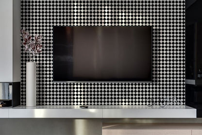 Selvklæbende vinylpanel Tulup Skrå skakternet mønster 100 x 50 cm 1 stk.