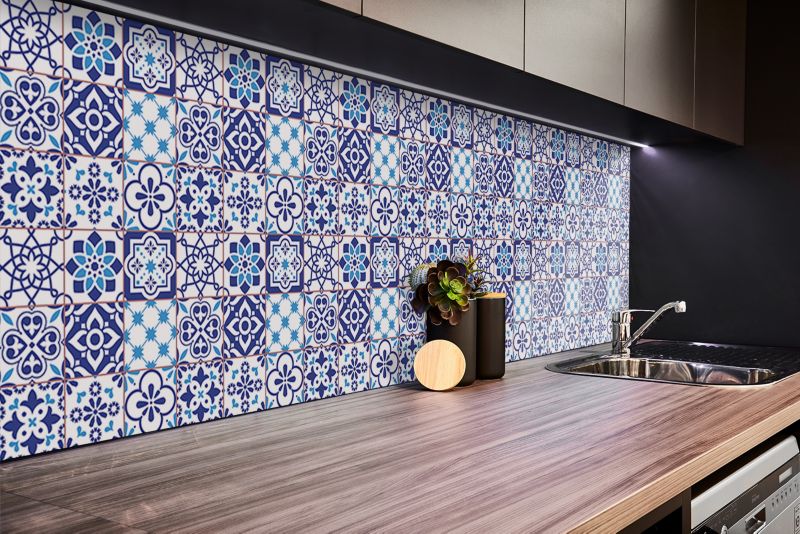 Selvklæbende panel Tulup Azulejo-mønster 100 x 50 cm 1 stk.