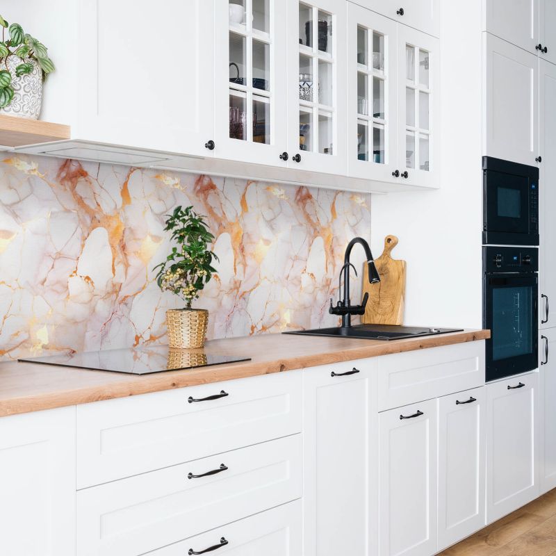 Selvklæbende panel Tulup gyldent marmor 100x50 cm 1 stk.