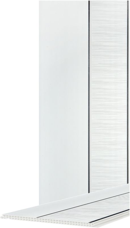 PCV-vægbeklædning 2700 x 250 mm sølvstribe 3,38 m²