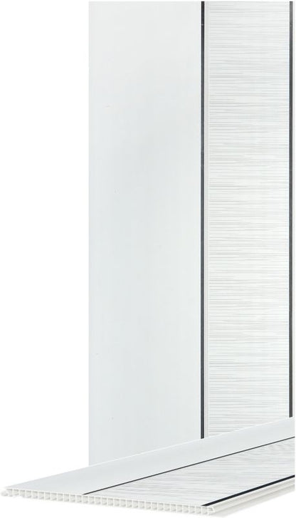 Panelvæg PVC 2700 x 250 mm Sølvstribe 3,38 m²