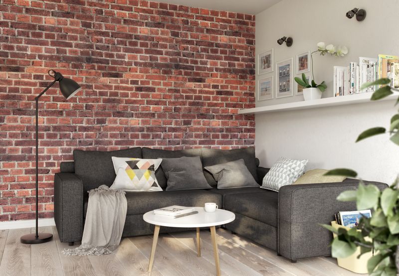 PCV-vægpanelet Vilo Motivo 250/D/F rød mursten 2,65 m²