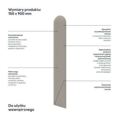 Stegu Deco polstret vægpanel 'Płotek' 90 x 15 cm i creme