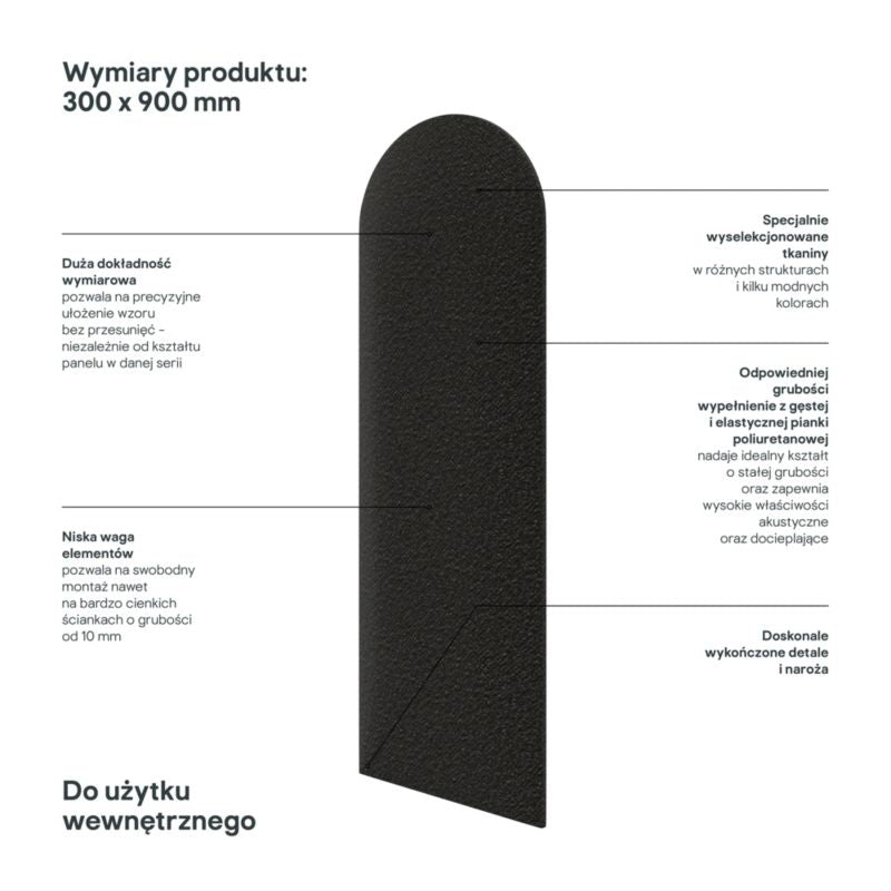 Stegu Deco polstret vægpanel 'Płotek' 90 x 30 cm i grafitgrå